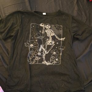 Black Skeleton Graphic T-Shirt